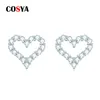 Stud Cosya 925 Sterling Silver 2mm Heart Moissanite Studörhängen för kvinnor Engagemang Sparkande bröllopsfest Fina smycken gåvor