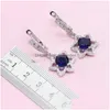 Orecchini Collana Set Star Shape Royal Blue Cz 925 Sier Nuziale Per Le Donne Orecchino Pendente Anello Bracciale Drop Delivery Jewelr Dhgarden Dhtlr