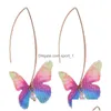 Ciondola Lampadario Colorf Farfalla Tle Imitazione Orecchini di Perle Per Le Donne Ragazze Moda 6 Colori Placcatura In Oro Rame Gancio Earing Je Dhww3