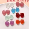 Crystal Spring style 100pcs/lot color print cartoon rose flowers shape resin florals flatback beads diy jewelry earring/hair accessory