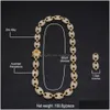 Chains Alloy Rhinestone Hip Hop Necklace Iced Out Cz Coffee Bean Pig Nose Charm Link Choker Chain Bling Jewelry Necklaces Or Bracele Dh72P