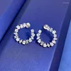 Creolen, unregelmäßiger Diamant-Ohrring, echtes 925er-Sterlingsilber, Schmuck, Party, Hochzeit, für Frauen, Braut, Verlobung, Bijou