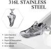 Necklaces U7 Sport Shoe Necklace Stainless Steel Running Shoe Pendant Necklace Gift for Runner Steampunk Men Punk Jewelry Gifts P1186