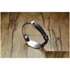 Other Bracelets Dog Tag Leather Bracelet Stainless Steel Mens Personalized Diy Custom Engravable Name Bangle Gift Blank Adjustable D Dh56G