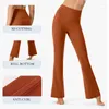 Actieve broek Yoga voor vrouwen Super rekbare hoge taille leggings snel drogende anti-curling flare gym workout wide been broek