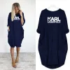 Designer Letters Women Karl Casual Loose Karl Lagerfield Woman Dress Letter Spring herfst Big Size 4xl 5xl Plus Size Karl Lagerfield Bag kleding Jurk 751