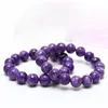 Bracciali 1216mm AAA Bracciale elasticizzato in vera pietra naturale rotonda viola Charoite da 8"