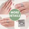 Jewelry Newshe 2 Pieces Classic Wedding Rings Set for Women 7*7mm Princess Cut Aaaaa Zircon Sterling Sier Engagement Ring Jewelry