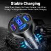 Ny kebidu biltelefon USB 66W 7A 4 portar snabbare laddare SCP/snabb laddning 3.0 USB C Vehicle Charger QC3.0 Adapter för bil SUV -lastbil