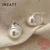 Boucles d'oreilles INZATT INS chaud réel 925 en argent Sterling demi-rond perle boucles d'oreilles pour les femmes classique Fine Bijoux minimaliste Bijoux