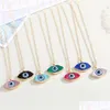 Hanger kettingen mode kleur turkish devil eye voor vrouwen eenvoudige hars ogen charme sieraden in de nek ojo turco collier ketting nek dhpjl