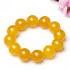 Bangle Natural Yellow Agate 1620mm Bead Armband smycken Lucky Exorcise Evil Spirits Auspicious Amulet Fine Jade smycken Armband