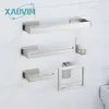 Set di accessori da bagno senza foratura 304 Porta asciugamani in acciaio inossidabile Portarotolo Porta accappatoio Nero Oro Argento Set di accessori per il bagno in argento 230520