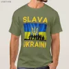 T-shirt da uomo T-shirt con bandiera del tridente ucraino Soldati Silhouette Glory To Ukraine. Maglietta da uomo O-Collo a maniche corte in cotone premium New S-3XL