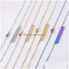 Pendant Necklaces Blank Bar Necklace For Women Men Stainless Steel Gold Rose Sier Charm Jewelry Buyer Own Engraving Drop Delivery Pen Dhom1