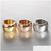 Hoop Huggie Fashion Stainless Steel Smooth Earrings For Women Small Earring Gold Sier Rose Color Party Ear Jewelrywholesale Drop D Dhjz3