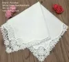 Mouchoirs Ensemble de 12 Mode Blanc Lin Serviette De Table Serviettes De Thé Fleurs Crochet Dentelle Garnitures Dîner 12x12 Pouces 230519