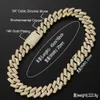 Collane 20mm Rombo pesante Cubano Chian Iced Out Zircone Punk Girocollo Collana color argento Uomo Gioielli Hip Hop Per il regalo All'ingrosso