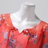 Blusa feminina blusa para mulheres de verão elegante e solo de renda leve v presso de manga curta de manga curta bonita e feminina