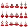 Brincos de feriado tradicional China vermelha Drop para mulheres Ano de casamento Tassel Jewelry Gift 2023