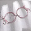 Catena 2 pezzi / set Coppia bracciale per donna Uomo Nuova corda elastica intrecciata a lunga distanza che si attrae a vicenda Braccialetti magnetici Amante D Dhkcp