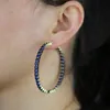 Huggie New Big 58mm Iced Out CZ Round Hoop Earrings For Women Fashion Gold Gold Color Gold Cz Bianco Pink Green Blue Earring