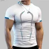 T-shirts pour hommes Chemise de sport d'été T-shirt de sport Hommes Chemise de course à séchage rapide T-shirts d'entraînement pour hommes Hauts de fitness T-shirt à manches courtes surdimensionné Vêtements