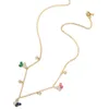 Hanger kettingen goud vergulde vlinder luxe groen groen rood blauw strass glans zirkoon ingelegde vrouwen sieraden ketting meisje verjaardag cadeau