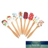 En gros De Noël Gâteau Outils Manche En Bois Cuisine Fondant Crème Spatule Silicone Beurre Grattoir Cuisine Cuisson Outil Qualité