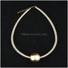Anhänger Halsketten Neue Mode Gold Silber Perlen Choker Halskette Für Frauen Punk Ccb Material Hypoallergen Trendy Schmuck Geschenk Drop de Dhiw0