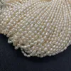 Pärlor 1 stränglängd 38 cm naturliga sötvatten pärlor oregelbundna risform ovala vita för diy armband halsbandsmycken