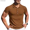 Herr t-shirts herr polo skjortor sommar avslappnad kort ärm stickade herrskjortor polos smala solida män t-shirt polo homme s-5xl herrkläder