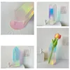 Objets décoratifs Figurines Arc-en-ciel Couleur Acrylique Vases En Plastique Transparent Forme Géométrique Fleur Conteneur Salon Maison Bureau Décoration De Bureau 230520