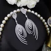 Knot CWWZircons Dangle Drop Micro Pave Stunning Cubuc Zirconia Long Luxury Women Earring for Wedding Evening Party Jewelry CZ117