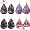 Dangle Chandelier Animal Printed Leather Earring For Women Female Boho Cat Dog Drop Earrings Oval Waterdrop Ear Creative Party Del Dhwnw