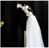 Headpieces Super Fairy Elegant Flower Wreath Bridal Veil Fashion Wedding Headbonad Modeling Women Pannband