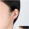 Stud Arrivée Petit Blanc Rose Cubique Zircone Boucle D'oreille Pour Les Femmes Fille 58Mm Cz Bling Or Sier Ing Mode Drop Delivery Bijoux Boucle D'oreille Dhz5J