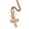 Pendant Necklaces Cubic Zircon Diamond Cross Necklace Hip Hop Heavy Iced Out Crown Drop Delivery Jewelry Pendants Dhyte