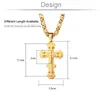 Colliers homme couleur or acier inoxydable chaîne byzantine croix pendentif collier bijoux Collares de moda pour hommes forts collier orthodoxe