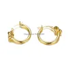 Dangle Chandelier High Quality Knotted Circle Hoop Earring For Women Girls Stianless Steel Gold Plating Round Fashion Jewelry Gift Dhi72