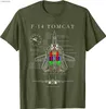 Camisetas masculinas F-14 Fighter Tomcat Specs Men camise