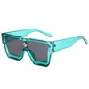 2021 Novos óculos de sol Acessórios conjuntos de peças de óculos de envidrantes grandes de moldura fluorescente masculino verde e feminino