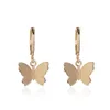 Boucles d'oreilles créoles mode personnalité sauvage géométrique femme papillon Simple tempérament petites dames cadeaux