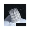 Fedi nuziali Fashion Zircon Mens Diamond High Quality Engagement For Women Sier Ring Jewelry Drop Delivery Dhtw7
