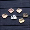 Encantos Llegada Corazón Pequeño Colgante Encanto Para Brazalete Pulsera Collar Vintage Sier Oro Rosa Carta de Amor Joyería de Moda Gota Delive Dh2Pv