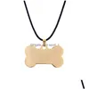 Pendentif Colliers En Acier Inoxydable Pet Chat Chien Tag Collier Mignon Os Chiot Colliers Accessoires Bijoux Mode Drop Delivery Pendentifs Dhbxa