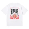 Rhude Ralphs Mens Shorts Womens Designer Polo Shirts 23SS Rhude High Quality T Shirt Mens Spring Autumn Letter Print Kort ärm i USA Size T Shirt Laurenscllt