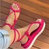 Salpistas sandálias femininas bohemian estilo verão sapatos de praia saltos sandalias mujer plataforma cunha sandália 230520