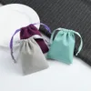 Boxes 50 Velvet Jewelry Small Gift Bags Mini Size 7X9cm Drawstring Packaging Organizer Pouch For Girl Wedding Favor Candy Goodie Bag