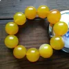 Bangle Natural Yellow Agate 1620mm Bead Armband smycken Lucky Exorcise Evil Spirits Auspicious Amulet Fine Jade smycken Armband